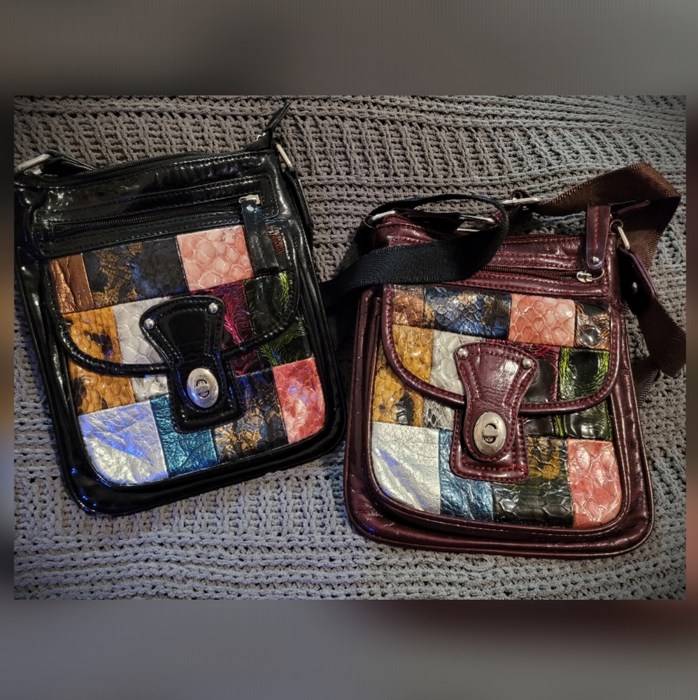 2 purses for price of one- multi colored berry and black.